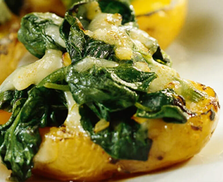 Belegte Spinat Ofenkartoffel
