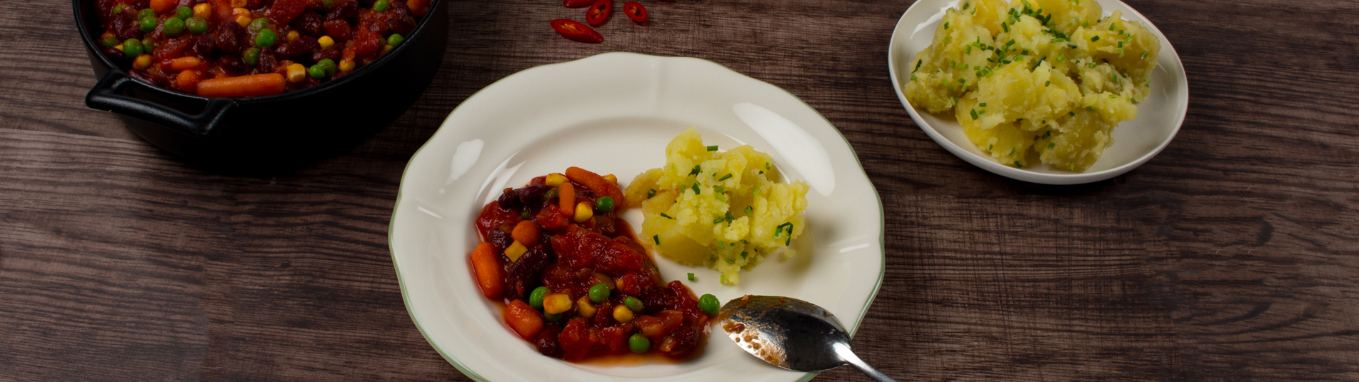 Gemüse Chili mit Erdäpfelsterz (vegan)