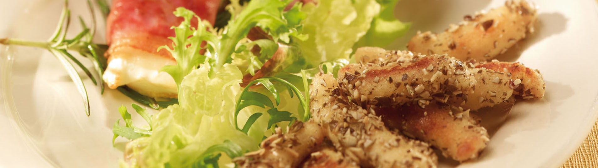 Kartoffelnudeln im Kürbiskernmantel