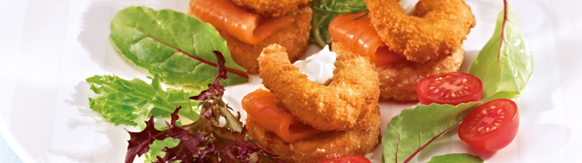 Knusper-Garnelen auf Lachs-Rösti