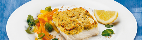 Polar-Dorsch mit Kräuter-Erdäpfel-Kruste