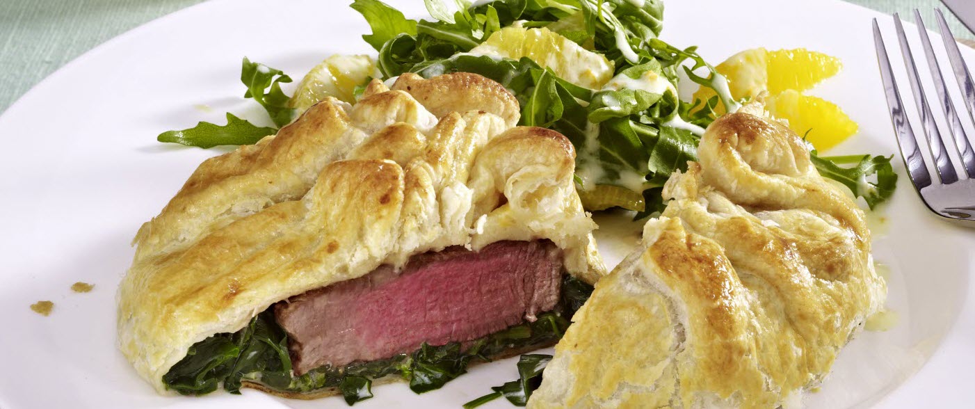 Rinderfilet im Blätterteig-Spinatmantel