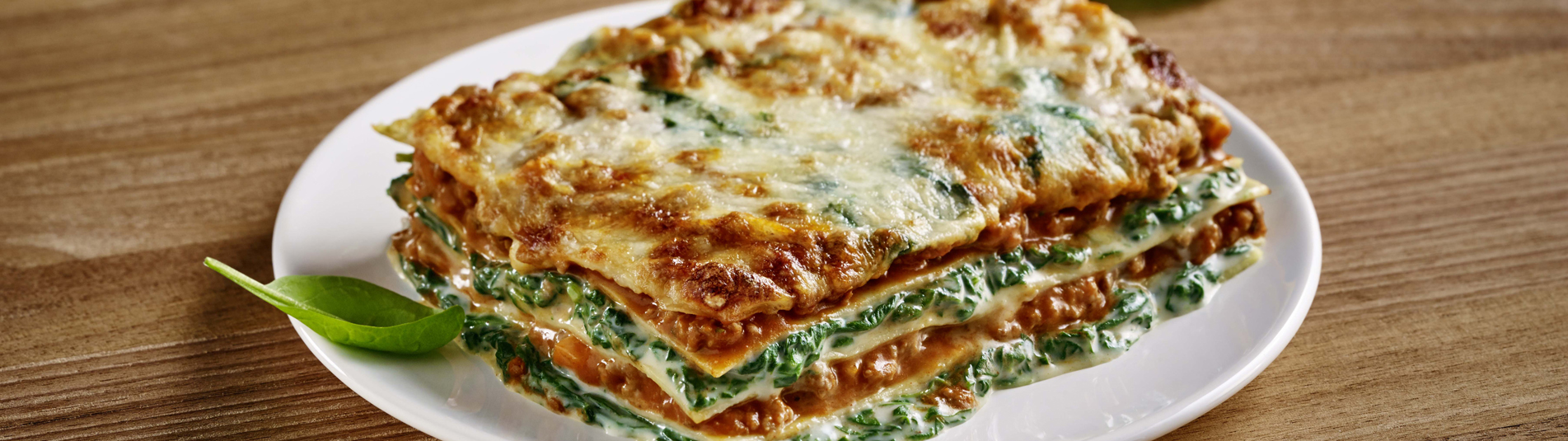 Spinat-Bolognese-Lasagne